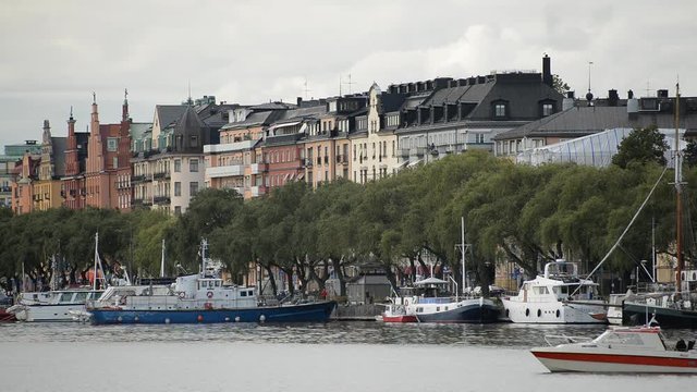 Time Lapse of River & Skyline - Stockholm Sweden