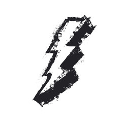 Lightning bolt grunge icon. Thunderbolt vector illustration. Lev - 125066933