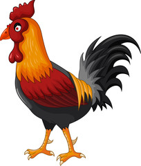 Happy cartoon rooster for you design
