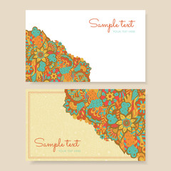 Abstract floral invitation card, banner or greeting card. 