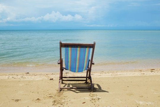Colorful wooden beach chair