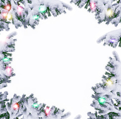  forest in the frost. Winter landscape. Snow covered trees.