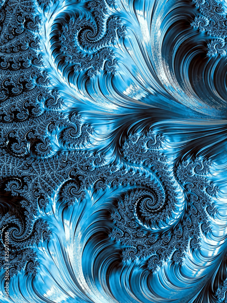 Wall mural abstract curls and spirals background - digitally generated imag