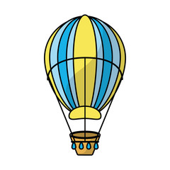 Fototapeta premium Hot air balloon icon. transportation vehicle travel and trip theme. Isolated and colorful design. Vector illustration