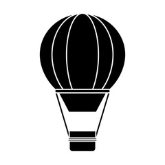 Obraz premium Hot air balloon icon. transportation vehicle travel and trip theme. Isolated and silhouette design. Vector illustration