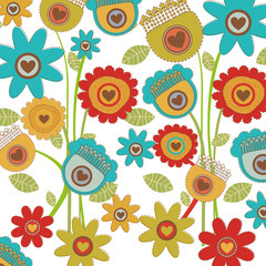 flower with heart icon image vector illustration design 