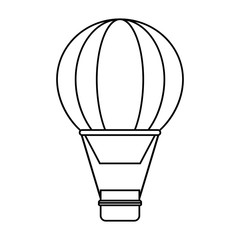 Hot air balloon icon. transportation vehicle travel and trip theme. Isolated and silhouette design. Vector illustration