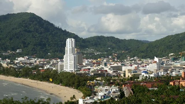 Time Lapse Zoom City of Phuket Thailand from Above