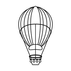 Obraz premium Hot air balloon icon. transportation vehicle travel and trip theme. Isolated and silhouette design. Vector illustration