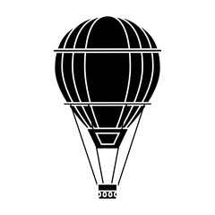 Hot air balloon icon. transportation vehicle travel and trip theme. Isolated and silhouette design. Vector illustration