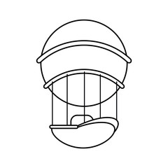 Hot air balloon icon. transportation vehicle travel and trip theme. Isolated and silhouette design. Vector illustration