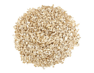 Pile of oatmeal isolated on white background