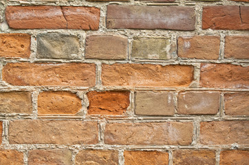 Background of old vintage brick wall, close up