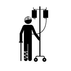 injured person icon image vector illustration design 