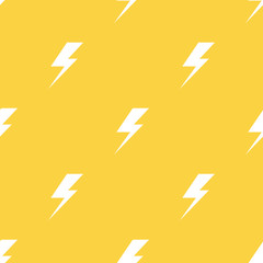 White lightnings yellow vector seamless pattern