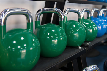 Naklejka na ściany i meble Rows Of Kettle Bell In The Gym