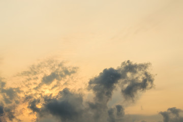 Blue Sky and puffy clouds background
