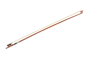Violin bow on white background