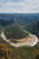Fototapeta na wymiar The Gorges de Ardeche is made up of a series of gorges in the river Ardeche, France.