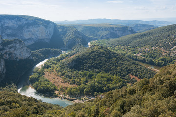 Fototapeta premium The Gorges de Ardeche is made up of a series of gorges in the river Ardeche, France.