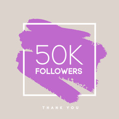 Vector thanks design template for network friends and followers. Thank you 50 K  card. Image  Social Networks. Web user celebrates large number of subscribers or . 
