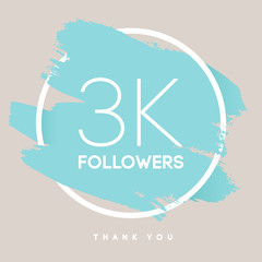 Vector thanks design template for network friends and followers. Thank you 3 K  card. Image  Social Networks. Web user celebrates large number of subscribers or . 