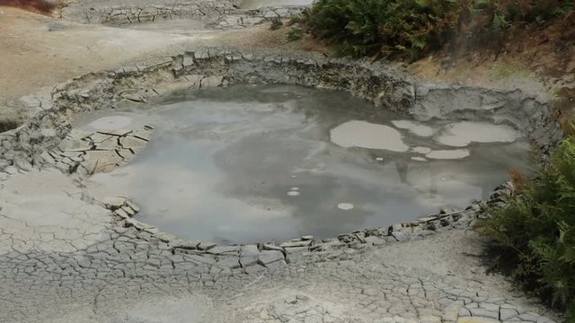 Mud pots in the caldera Uzon stock footage video