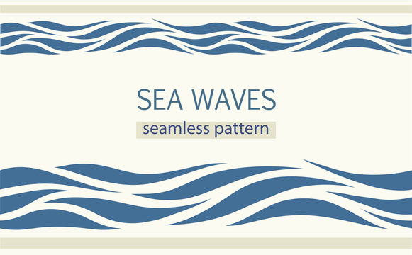Seamless patterns with stylized sea waves