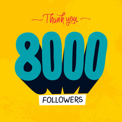 Fototapeta premium Vector thanks design template for network friends and followers. Thank you card. Image Social Networks. Web user celebrates a large number of subscribers