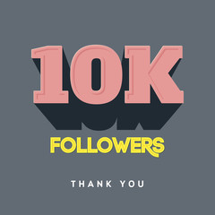 Vector thanks design template for network friends and followers. Thank you  card. Image  Social Networks. Web user celebrates a large number of subscribers or 