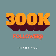 Vector thanks design template for network friends and followers. Thank you  card. Image  Social Networks. Web user celebrates a large number of subscribers or 