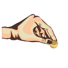 coing grip hand gesture icon image vector illustration 