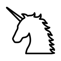 Unicorn - legendary mythical creature line art icon for apps and websites © martialred