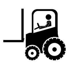 forklift tractor icon image vector illustration  design