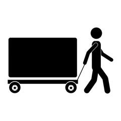 package delivery worker icon image vector illustration 