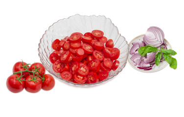 Salad of a fresh sliced tomatoes and red onion