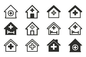 Hospital icon set.