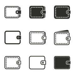 Wallet icon set.
