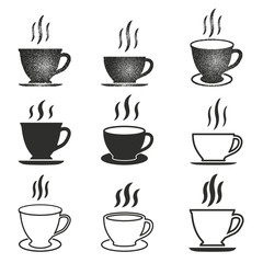 Coffee cup icon set.