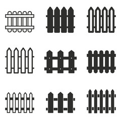 Fence icon set.