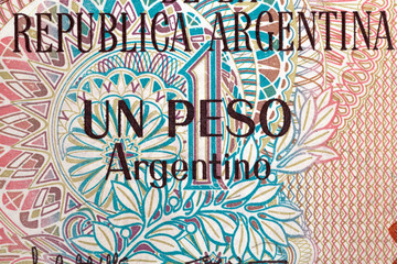 Obraz premium protective element of Argentina paper money