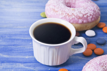 cup of coffee and donuts