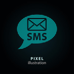 SMS - pixel illustration.