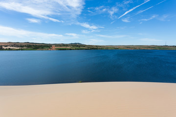 white sand dune desert in Mui Ne, Vietnam
