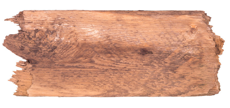 Fototapeta Old wooden board isolated on a white background.