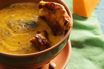 Pumpkin soup closeup