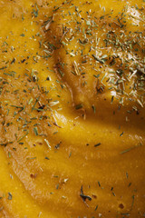 Texture of pumpkin soup