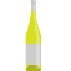 light winebottle white wine isolated vector illustration