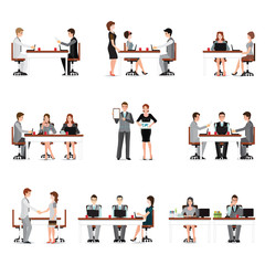 Business people meeting isolated on white.