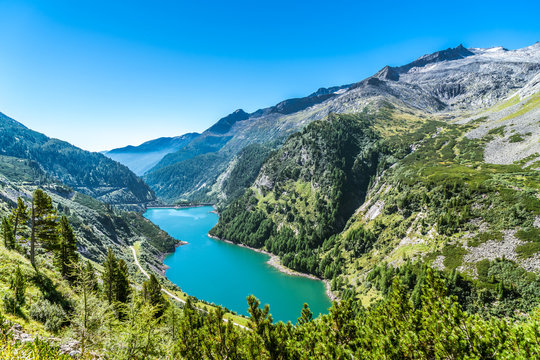 Wasserspeicher Galgenbichl unterhalb der Staumauer K&ouml;lbreinsperre in Malta in &Ouml;sterreich